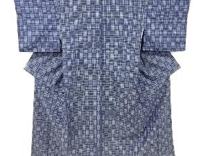 抽象模様織出し手織り紬着物